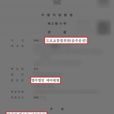 음주운전 4진아웃, 검사 항소 기각 이끌어내 벌금형 유지 성공