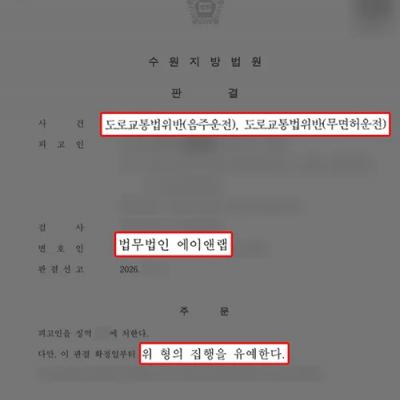 음주2진 + 무면허 운전, 실형 위기에서 집행유예 선처 성공